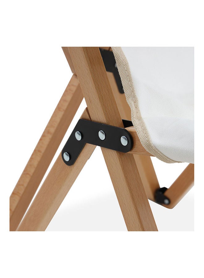 Vinyl Folding Chair, White And Natural