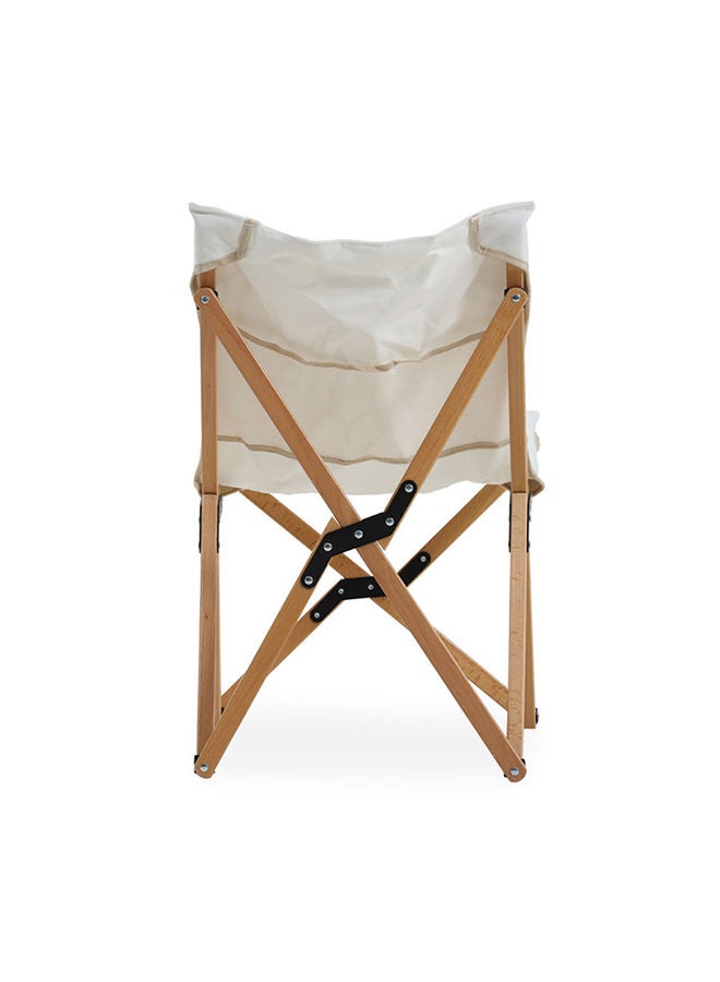 Vinyl Folding Chair, White And Natural