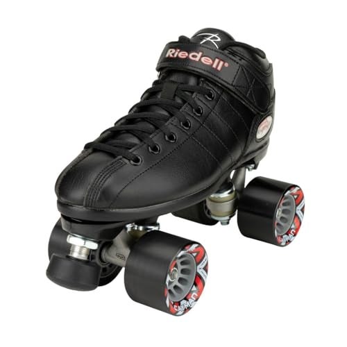 Riedell R3 Roller Skates - Ultra-Durable Indoor Quad Skates for Men and Women with Precision-Fit Skate Shoes, Sonar Cayman Wheels, and Nylon Plate - Black, Size 14 - Image 1