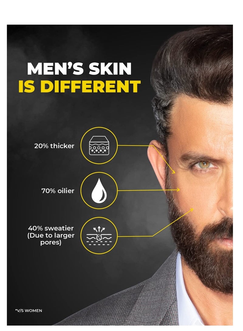 بيردو كريم Beardo Ultraglow All in One للوجه للرجال بعامل حماية من الشمس 30، 60 جرام | جل الصبار مع فيتامين E والنياسيناميد لتفتيح البشرة وتقليل البقع الداكنة - Image 2