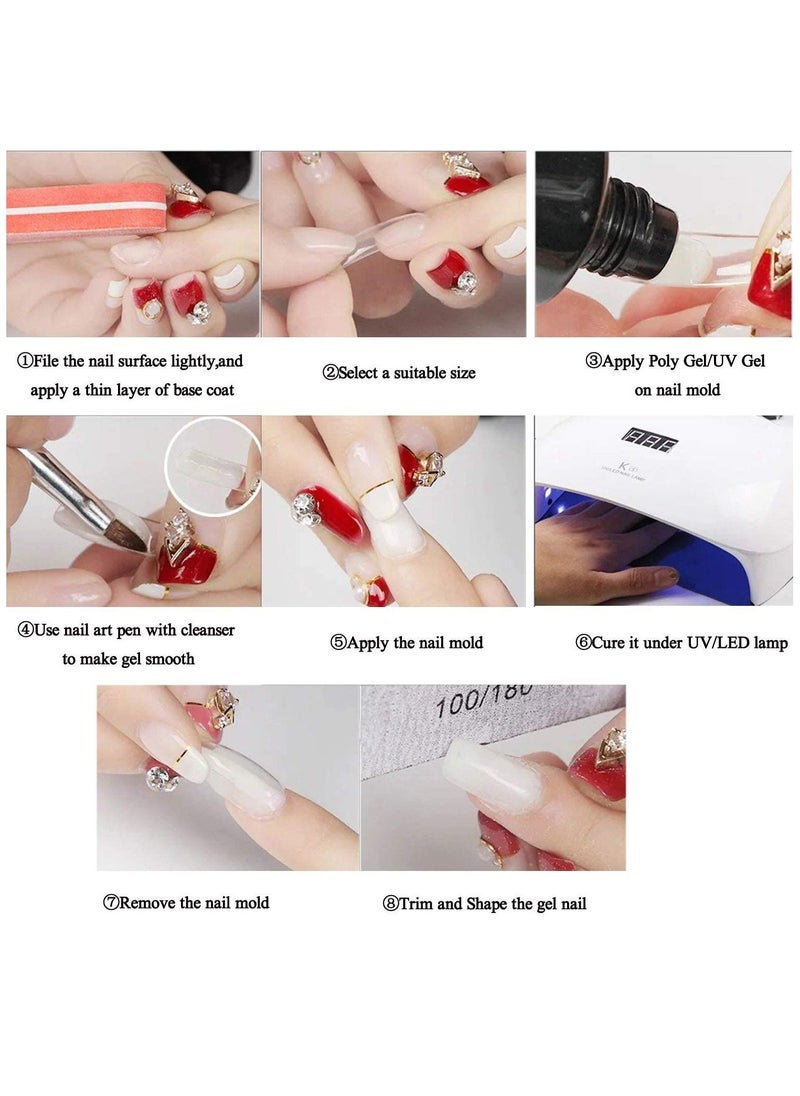 Kanza 100 Pieces Nail Tips False Nails for Nail Design, Fake Nails Tips Manicure Accessories (ALMOND SHAPED - CLEAR)  - Image 3