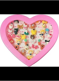 Super Toy SUPER TOY Adjustable Finger Ring for Girls - 36 Pcs, Plastic, 3D Cartoon Pattern  - Image 3