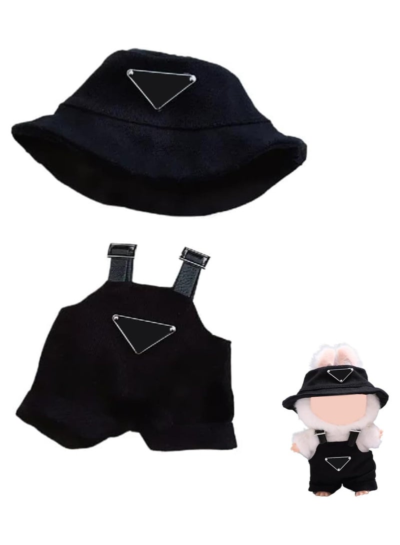 Clothes for Labubu(NO Doll), Hat & Overalls Set for 17cm Labubu Accessories Suit, Cute Clothes for Labubu Dress up Unique Style  - Image 4