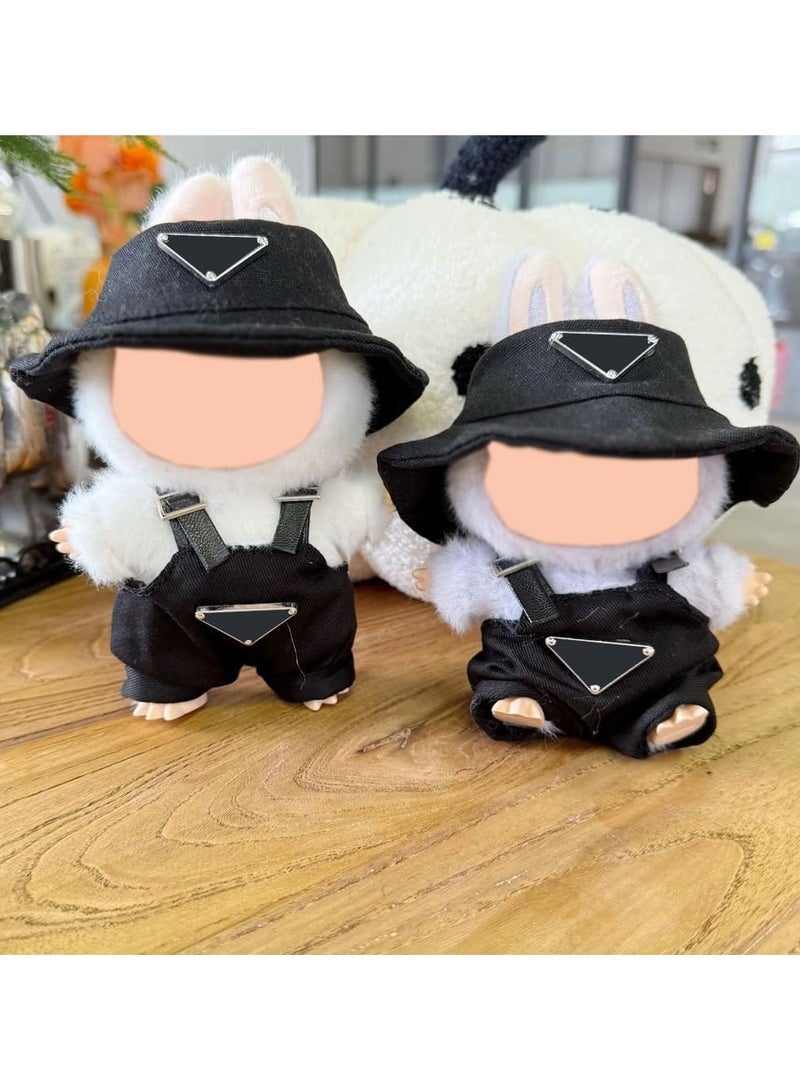Clothes for Labubu(NO Doll), Hat & Overalls Set for 17cm Labubu Accessories Suit, Cute Clothes for Labubu Dress up Unique Style  - Image 3