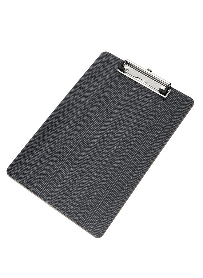 PATIKIL Wooden Clipboard for 8.5 x 11 Inch Paper, Standard A4 Letter Size Clip Boards Hardboard with Low Profile Clip for Office Classroom, Black Wood Texture - Image 1