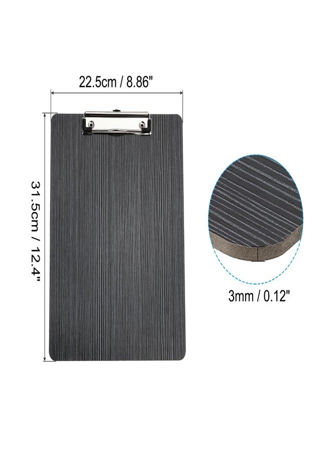 PATIKIL Wooden Clipboard for 8.5 x 11 Inch Paper, Standard A4 Letter Size Clip Boards Hardboard with Low Profile Clip for Office Classroom, Black Wood Texture - Image 2