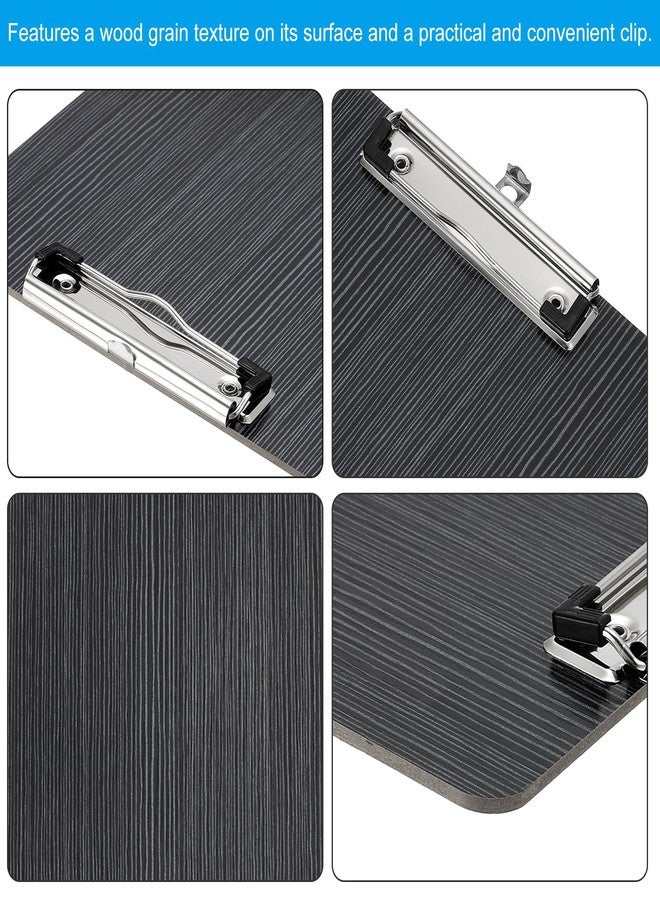 PATIKIL Wooden Clipboard for 8.5 x 11 Inch Paper, Standard A4 Letter Size Clip Boards Hardboard with Low Profile Clip for Office Classroom, Black Wood Texture - Image 3