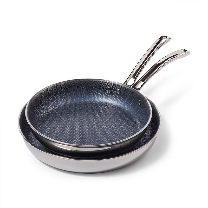 Viking 3Ply Non Stick Frying Pans 2Piece Hybrid Plus Stainless Steel 95 and 11 Inch Silver