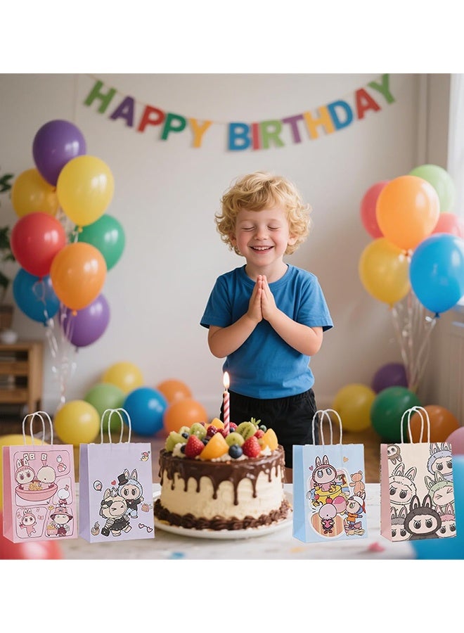 LABUBU Party Favor Bag - 4 Adorable Designs, Kawaii Gift Bags for Candy, Kids Birthday & Eid Gifts, Premium Party Supplies (Pack of 8) - Image 2