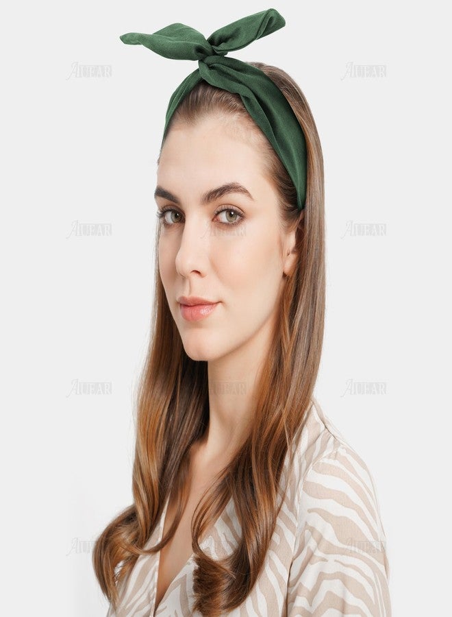 AUEAR, 9 Pack Solid Color Twist Bow Headband Wired Hair Tie Wire Headbands Rabbit Ear Head Wraps for Women Girls Accessories - Image 4