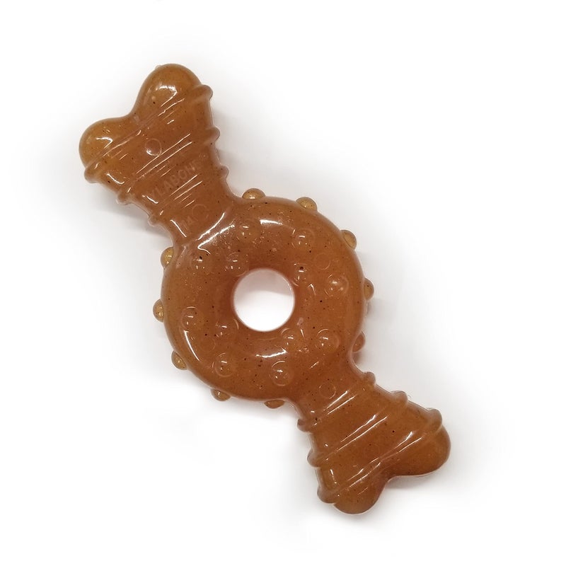 Nylabone Ring Bone Puppy Chew Toy for Puppies, Soothing Teething Toys for Puppies, Puppy Enrichment Toys, Long Lasting Chicken Flavor, For Medium Dogs - Up to 35 lbs, 1 Count - Image 1