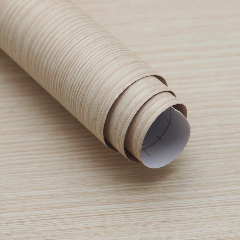 Boobest Cream Wood Grain Contact Paper Peel and Stick Wood Wallpaper Waterproof Removable Natural Wood Contact Paper for Countertops Cabinets Desk Table Door Dresser Vinyl Furniture Warp 15.74"x118" - Image 1