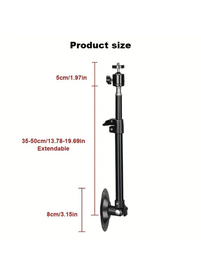 Adjustable Heavy Duty Pole Mount Camera Bracket Telescopic Wall Ceiling Mounted Drill Free Installation Screws Included Carbon Like Expansion For Indoor CCTV Systems Compatible With Most Smart Cameras 1pc - Image 3