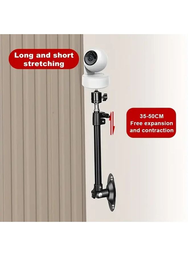 Adjustable Heavy Duty Pole Mount Camera Bracket Telescopic Wall Ceiling Mounted Drill Free Installation Screws Included Carbon Like Expansion For Indoor CCTV Systems Compatible With Most Smart Cameras 1pc - Image 4