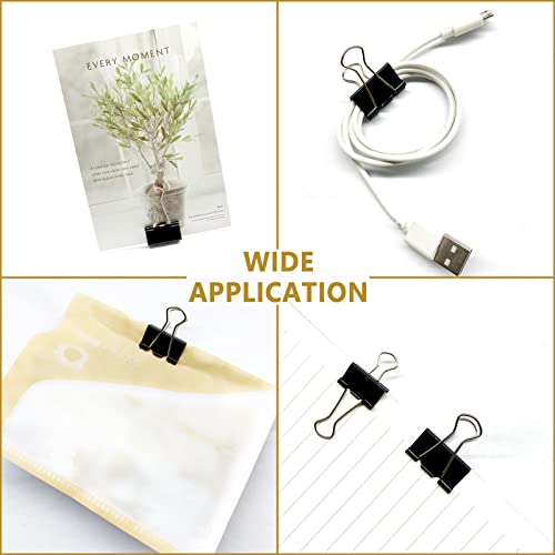Ykimok 120Pcs Mini Binder Clips, 5/8 inch(15mm), Paper Clamps Small Size for Office Supplies, Black - Image 3