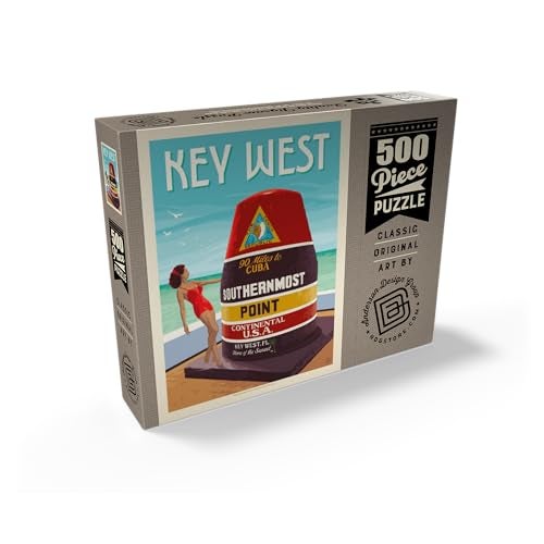 MyPuzzle.com MyPuzzle Key West Florida Vintage Poster Premium 500 Piece Jigsaw Puzzle for Adults - Image 5