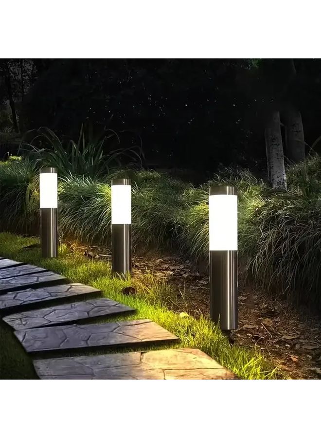 عبوتين من مصابيح LED الشمسية للطريق الخارجية باللون الأبيض الفضي بارتفاع قابل للتعديل للحديقة - Image 2