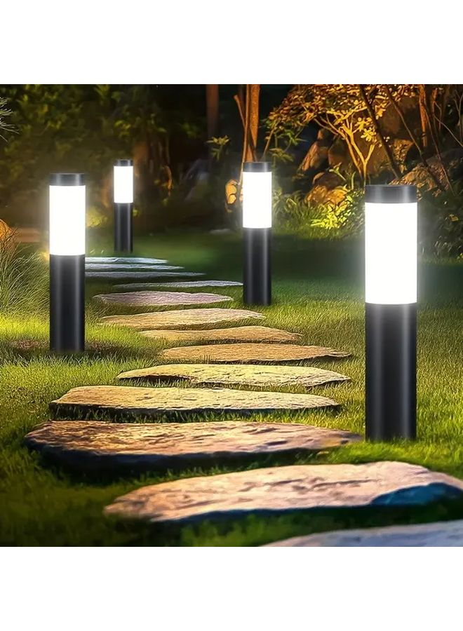 عبوتين من مصابيح LED الشمسية للطريق الخارجية باللون الأبيض الفضي بارتفاع قابل للتعديل للحديقة - Image 3