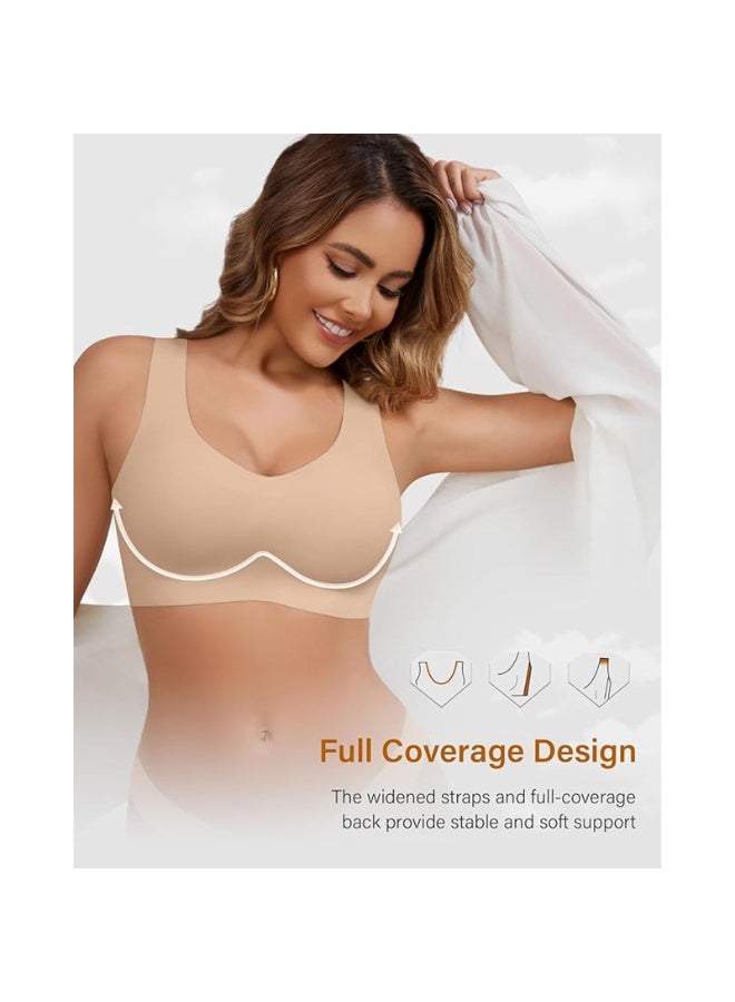 Women’s Seamless Cami Bras Built-in Support, Wireless Push Up Bra Full Coverage, V-Neck Padded Comfort Bralette for Daily Wear - Image 2