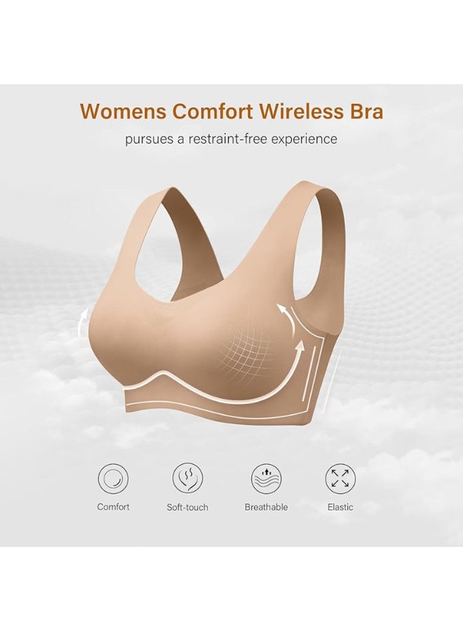 Women’s Seamless Cami Bras Built-in Support, Wireless Push Up Bra Full Coverage, V-Neck Padded Comfort Bralette for Daily Wear - Image 5