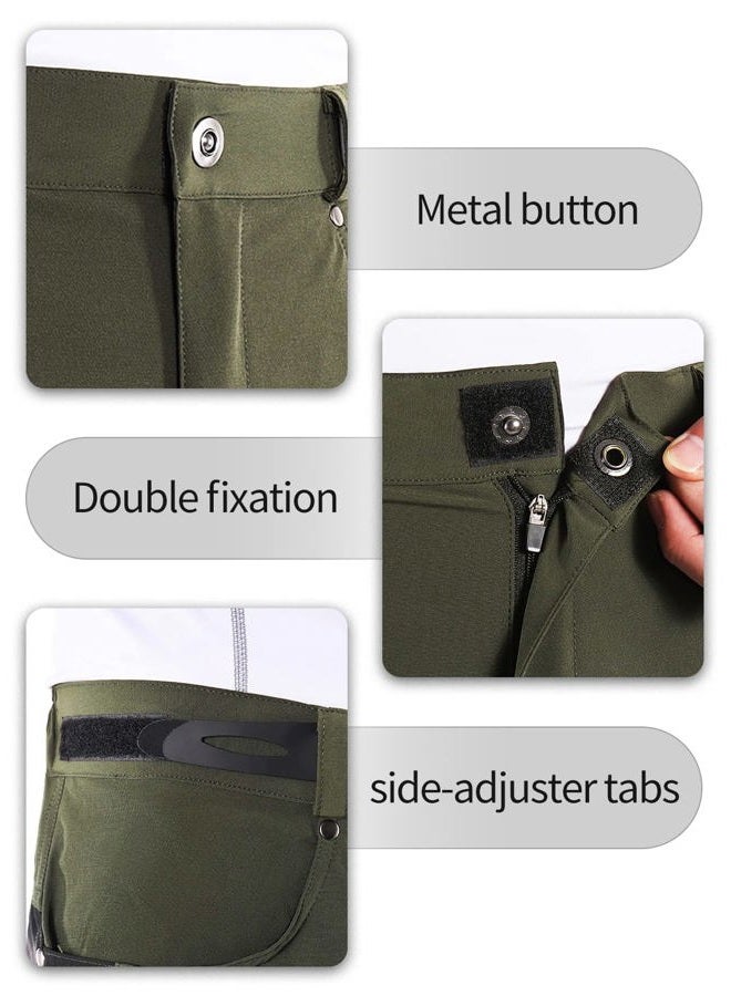 BERGRISAR Cycling Shorts Mens MTB Mountain Bike Cycle Shorts Baggy Cycling Bottoms with 6 Pockets 1806BG Army Green Size Small - Image 4
