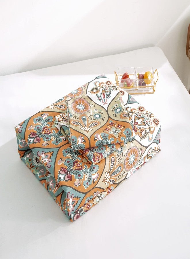 DaDa Bedding Bohemian Duvet Cover w/Pillow Cases - Reversible Coral Teal Floral Paisley Botanical Garden Party - Bright Vibrant Multi-Colorful Blue Salmon Pink - Cal King - 3-Pieces - Image 5