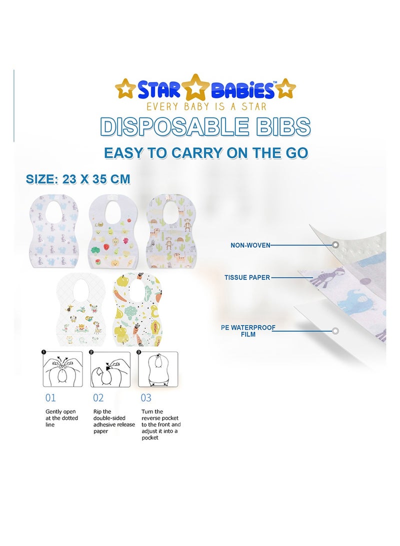 STAR BABiES Star Babies Disposable Combo pack (Changing Mat 8pcs, Bibs 8pcs, Scented Bag w/dispenser)-White  - Image 4