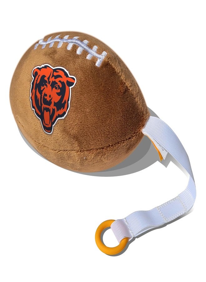 Smilo Chicago Bears Plush Football Pacifier Holder by Smilo - Officially Licensed NFL Soother Holder - Soft Plush Toy and Dummy Holder - Fits Any Pacifier - Stroller Accessory & Newborn Essential - Image 1