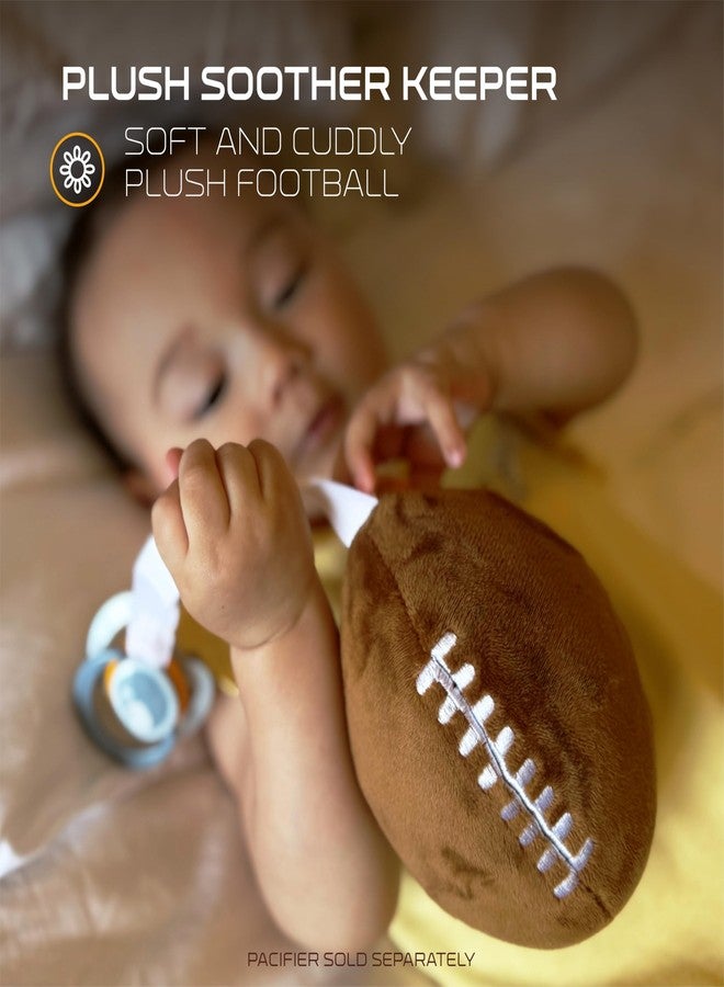 Smilo Chicago Bears Plush Football Pacifier Holder by Smilo - Officially Licensed NFL Soother Holder - Soft Plush Toy and Dummy Holder - Fits Any Pacifier - Stroller Accessory & Newborn Essential - Image 2