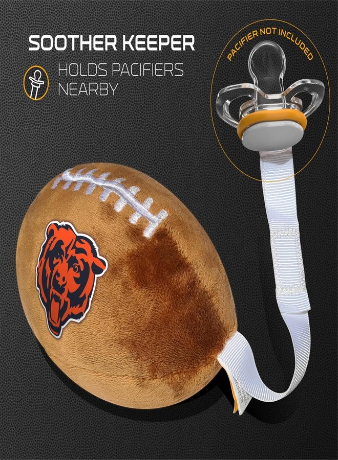 Smilo Chicago Bears Plush Football Pacifier Holder by Smilo - Officially Licensed NFL Soother Holder - Soft Plush Toy and Dummy Holder - Fits Any Pacifier - Stroller Accessory & Newborn Essential - Image 3