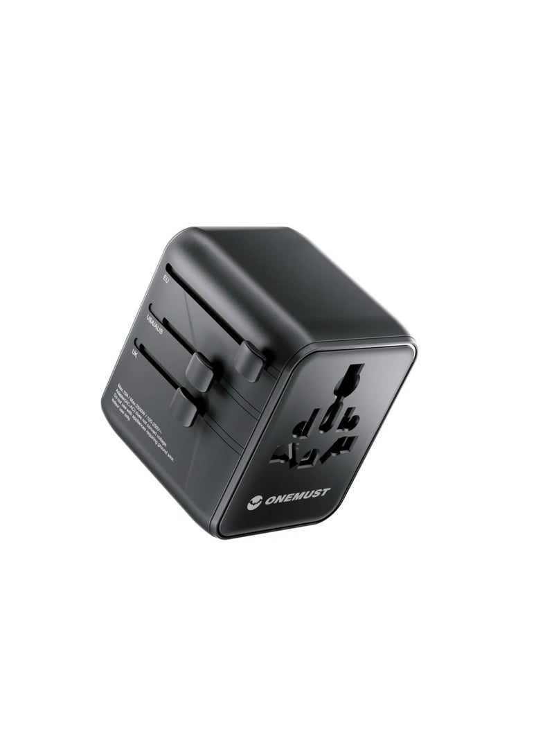وان ماست شاحن سفر ONEMUST TC25 GaN بقوة 25 واط مع منفذين USB-C ومنفذ USB-A - Image 1
