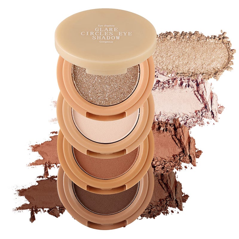 Erinde لوحة ظلال عيون إيريندي 4 ألوان، رباعي غير لامع، عالي الصبغة، طويل الأمد، قابل للدمج بشكل فائق، ألوان غنية بملمس مخملي مع مرآة، رائعة للسفر M03# - Image 1