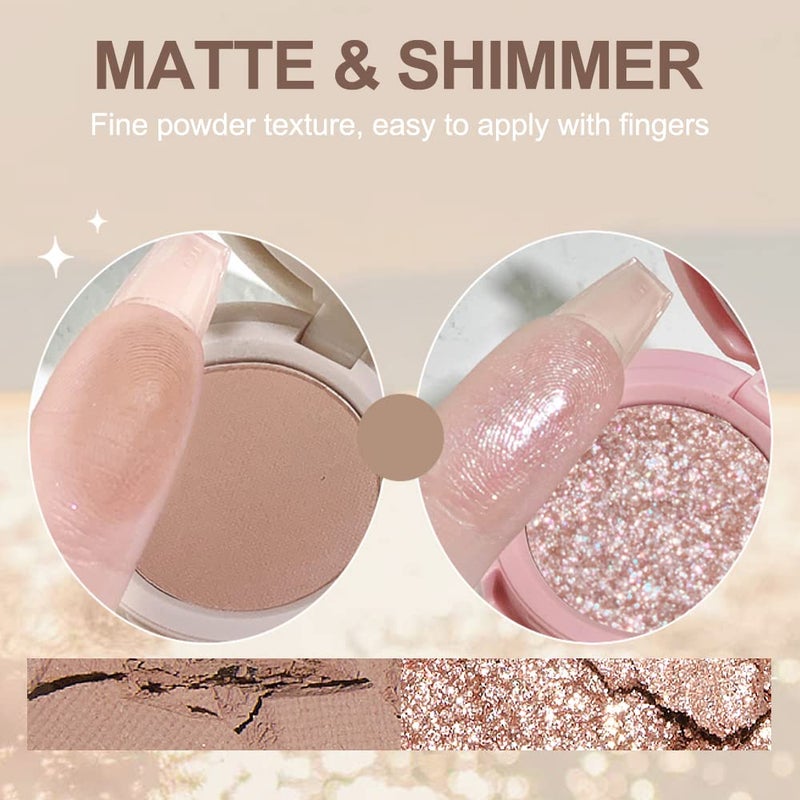 Erinde لوحة ظلال عيون إيريندي 4 ألوان، رباعي غير لامع، عالي الصبغة، طويل الأمد، قابل للدمج بشكل فائق، ألوان غنية بملمس مخملي مع مرآة، رائعة للسفر M03# - Image 3