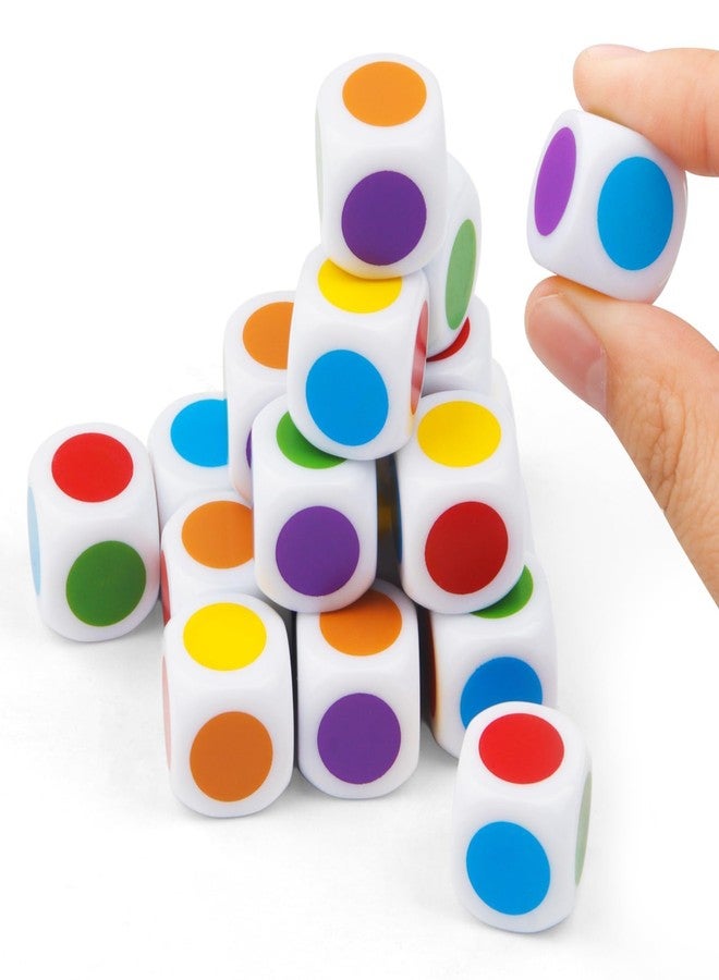 Notoke 16MM Blank on Each Face D6 Six Sided Dice 20PCS Cube Game Dice Teaching Plastic Cubes for Education Classroom Teaching Mathing Board Game Playing Rolling - Image 1