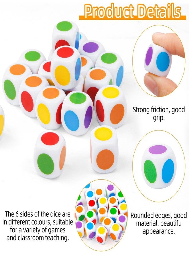 Notoke 16MM Blank on Each Face D6 Six Sided Dice 20PCS Cube Game Dice Teaching Plastic Cubes for Education Classroom Teaching Mathing Board Game Playing Rolling - Image 3