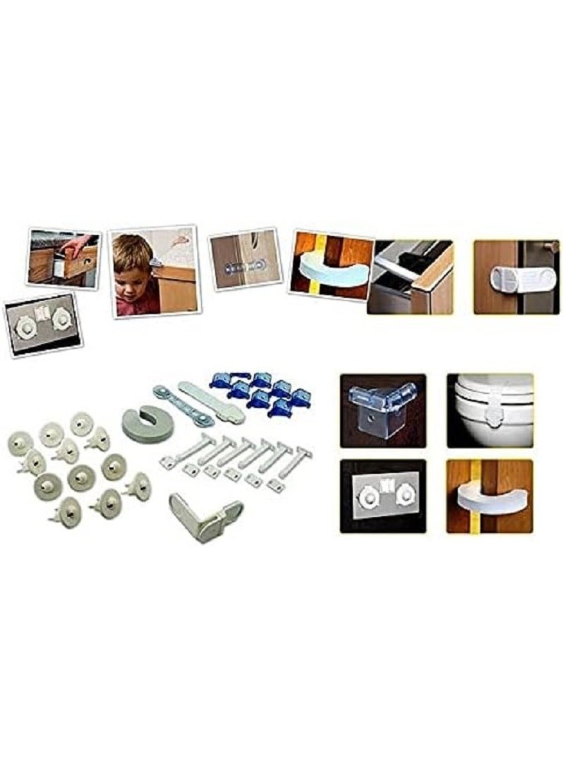 30-piece child safety and shock protection set, consisting of corners, door and toilet locks, and electrical outlets. - Image 1