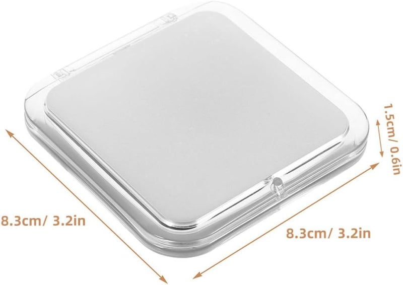 Foldable Small Compact Mirror 10x Magnification Portable Square Makeup Mirror for Travel and Purse Use Gray - Image 2