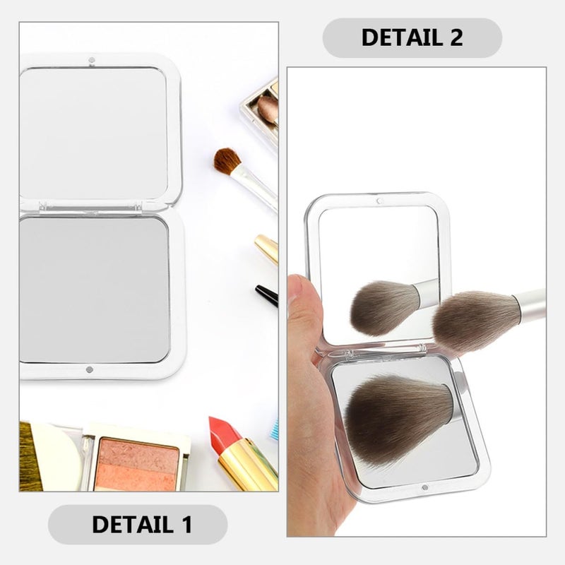 Foldable Small Compact Mirror 10x Magnification Portable Square Makeup Mirror for Travel and Purse Use Gray - Image 3