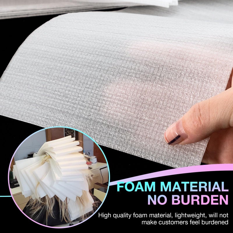 Noverlife 100PCS Reusable Foam Hair Wraps Hair Dye Paper, Large Size Henna Repellent Hair Tint Paper, Professional Hair Coloring Highlighting Strips for Salon Barber Hair Stylists - Image 2