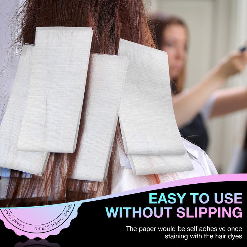 Noverlife 100PCS Reusable Foam Hair Wraps Hair Dye Paper, Large Size Henna Repellent Hair Tint Paper, Professional Hair Coloring Highlighting Strips for Salon Barber Hair Stylists - Image 3