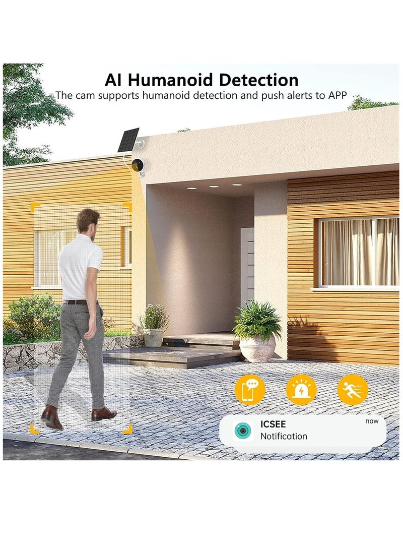 Generic Security Camera WiFi Solar Camera Outdoor Human Detection Security IP Camera Solar Panel Recharge Battery CCTV Video Surveillance Cameras Night Vision  - Image 3