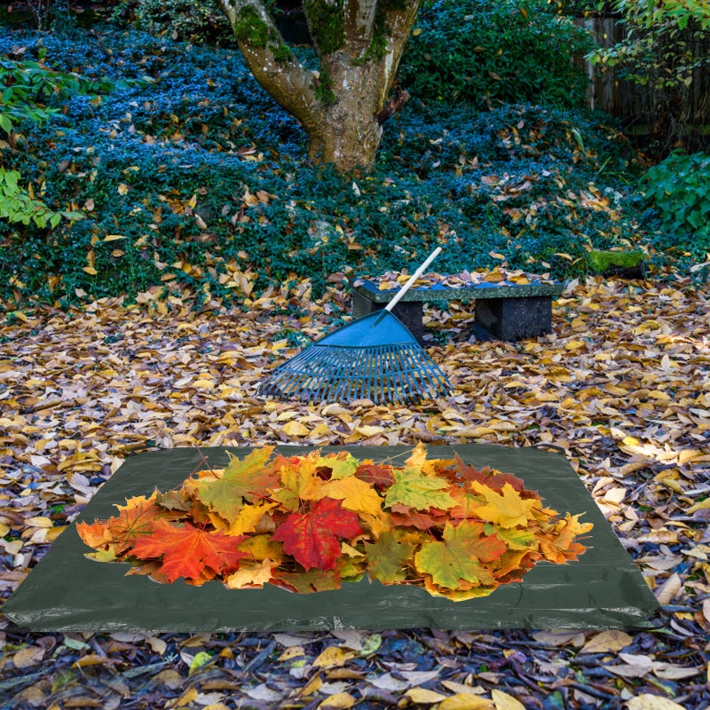 2pcs Leaf Collection Bag with Handles Yard Garden Cleanup Leaf Bag Heavy Duty Reusable Tarp Bag for Lawn Debris and - Image 4