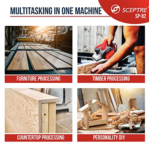 SCEPTRE SP-82 Electric Hand Planer 750W | 82mm Blade Width | 16000 RPM Heavy Duty Corded Wood Planer | Ergonomic Grip, Dust Exhaust, Heat Dissipation | Woodworking Tool (220V) - Image 5