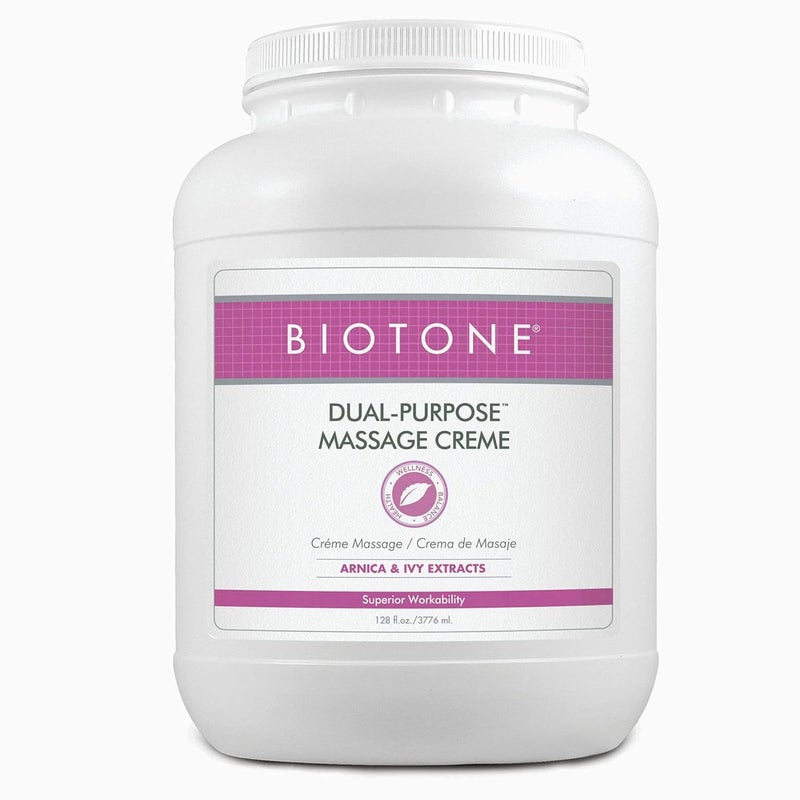 Biotone Dual-Purpose Massage Crème with Arnica and Ivy Extracts, Pure Ingredients, Effortless Glide, Luxurious Feel, More Workability, Less Reapplications - Image 1