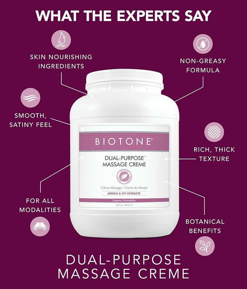 Biotone Dual-Purpose Massage Crème with Arnica and Ivy Extracts, Pure Ingredients, Effortless Glide, Luxurious Feel, More Workability, Less Reapplications - Image 5