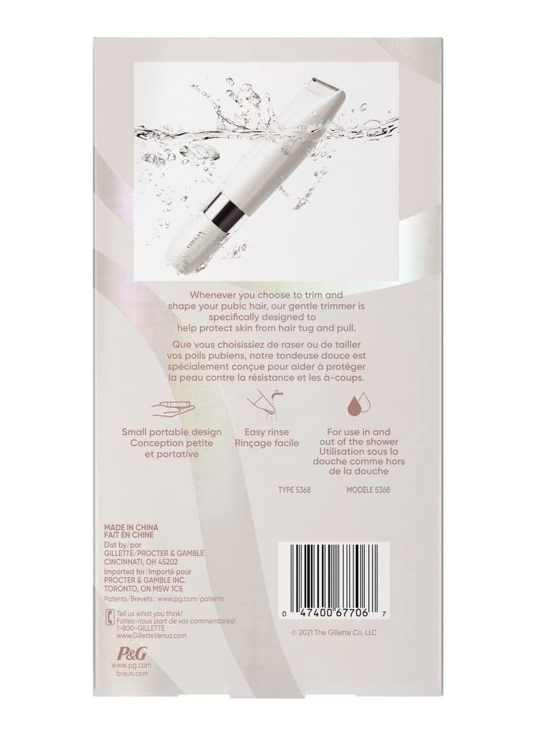Gillette - Gillette Venus for Bikini Pubic Hair and Skin, Gentle Electric Razor Bikini Trimmer, Includes 1 Womens Trimmer, 1 Comb, 1 AA Battery for Intimate Grooming - Image 1