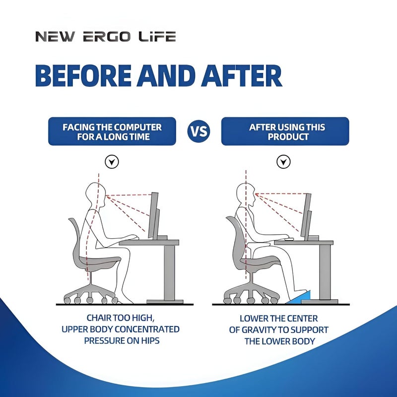 CLAPONE Foot Rest Under Table Foot Rest for Under Desk at Work Foot Rest Stool Ergonomic 6 Heights Adjustable Footrest with Massage Roller Portable Under Desk Foot Stool for HomeOffice Black Adjustable - Image 4