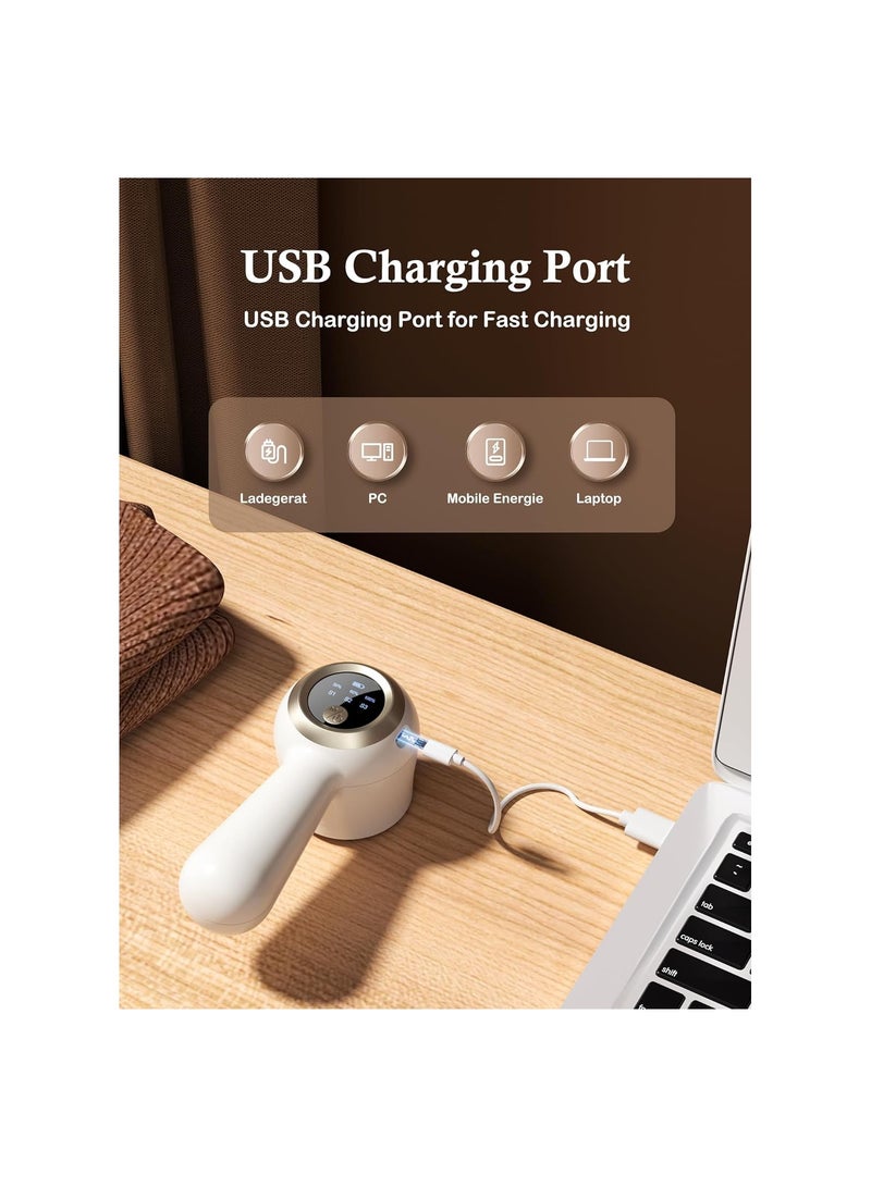 SOLARAE Electric Fabric Shaver, with 3-Speeds Rechargeable Lint Shaver, with Free Extra Blade Led Digital Display Lint Remover, Quickly Remove Lint Balls, Fuzz, Bobbles from Clothes, Couch and Carpet, Clothes - Image 4