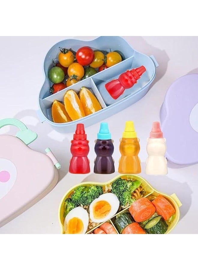 10pcs Mini Bear Shape Sauce Bottles 25ml