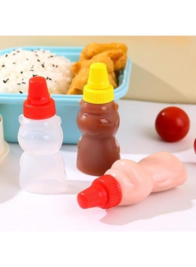 10pcs Mini Bear Shape Sauce Bottles 25ml